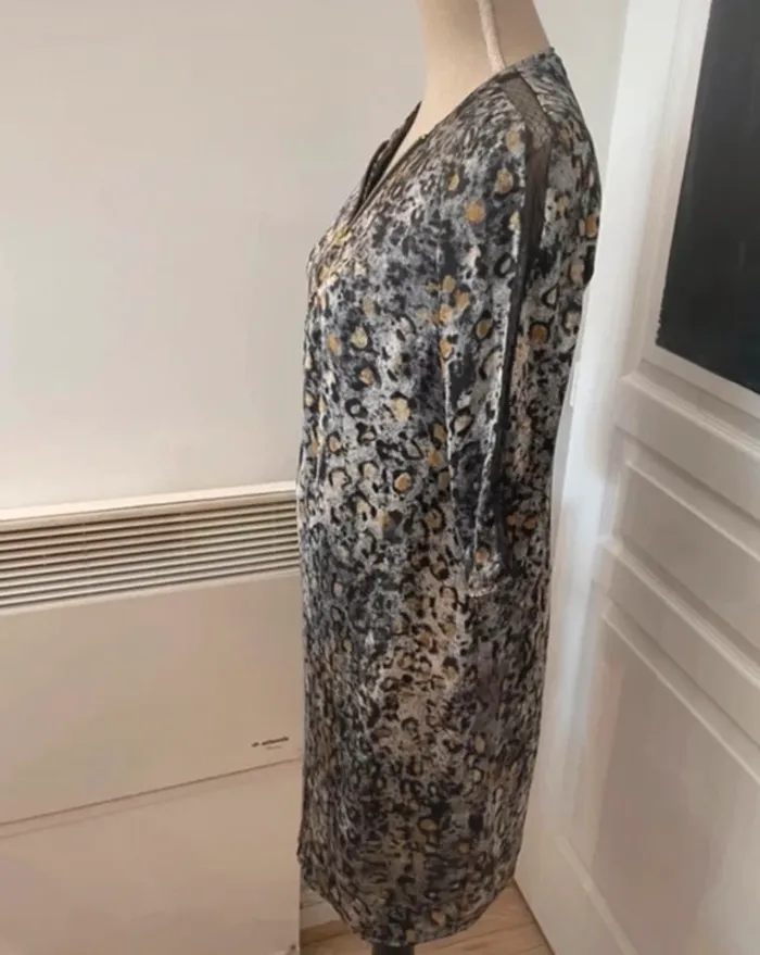 One step Robe fluide imprimer léopard femme Taille 38 - photo numéro 3
