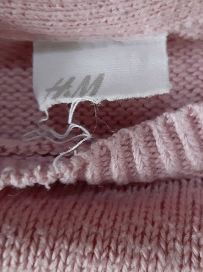Pull léger en coton rose fille - cœurs - H&M - 4 ans - photo numéro 5
