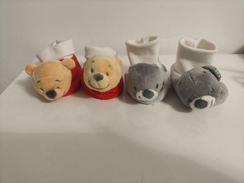 Lot de 2 paires de chaussons bébé - Disney & Nattou - Taille 16 Neufs jamais portés