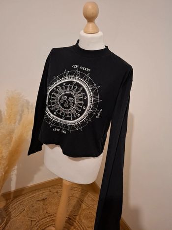 Top court noir à motifs Jennyfer taille S 36