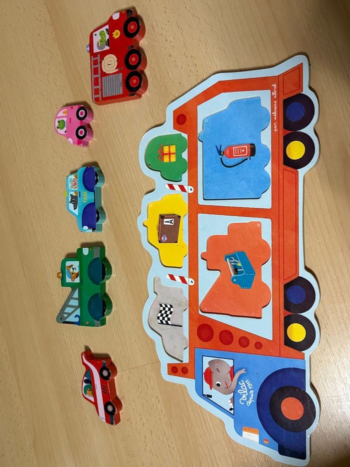 Puzzle en bois Vilac véhicules - photo numéro 4
