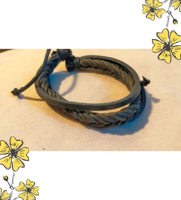 Bracelet mixte en cuir et corde tressée – Collection Terres d’Ailleurs - photo numéro 2