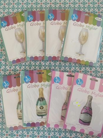 8 x grands ballons gonflables verres et champagne