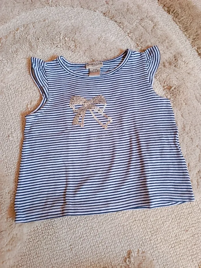 T-shirt marinière Cyrillus 2-3 ans - photo numéro 3
