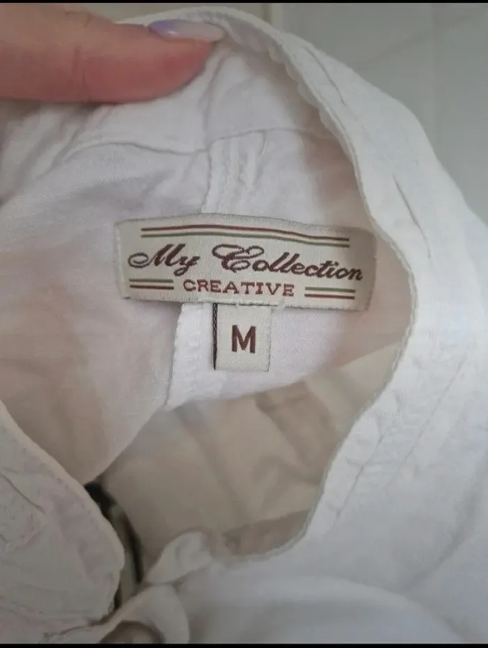 Jolie veste blanche en lin cintré femme my collection taille M/38 - photo numéro 4