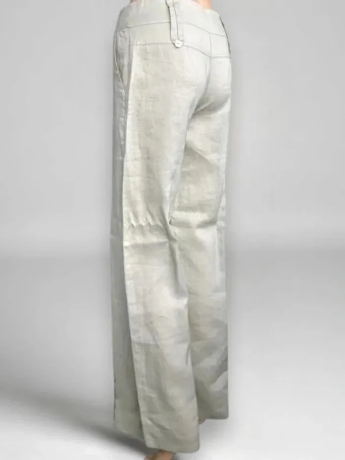 Pantalon neuf Agathe Velmont coupe flare jambe large ,taille basse ,100 % lin - photo numéro 4