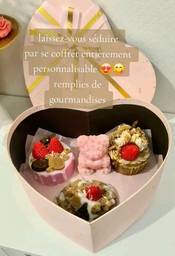 Coffret cadeaux bougies parfumés gourmandes