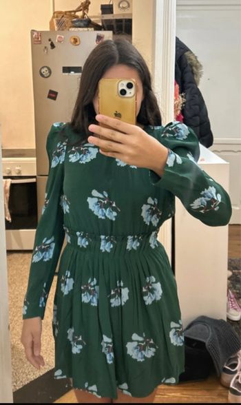 Robe maje verte avec des fleurs