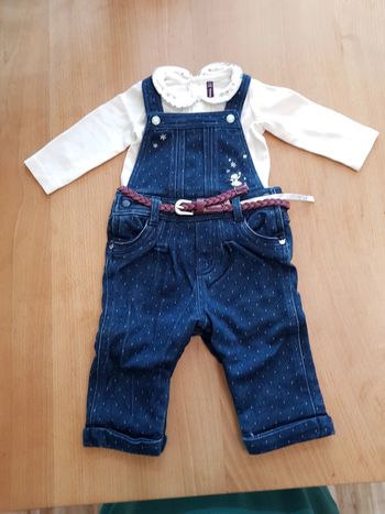 Ensemble salopette body 9 mois