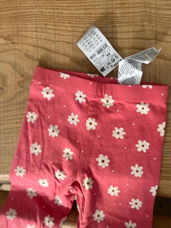 Legging kiabi rose à fleurs neuf étiqueté 6 ans été fille - photo numéro 2
