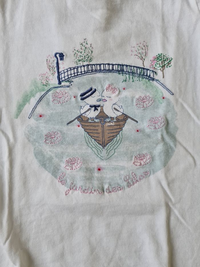 Ensemble "papillons et canard" bleu/blanc - 12 mois - photo numéro 4