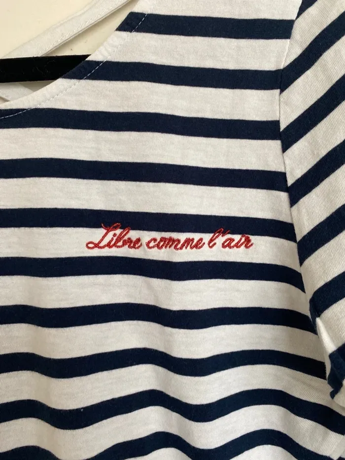 T-shirt marinière manches 3/4 Camaïeu - photo numéro 4