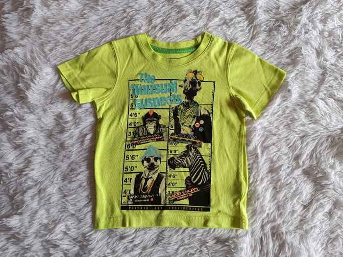 Tshirt vert fluo " the unusual suspects " T. 98 cm Palomino