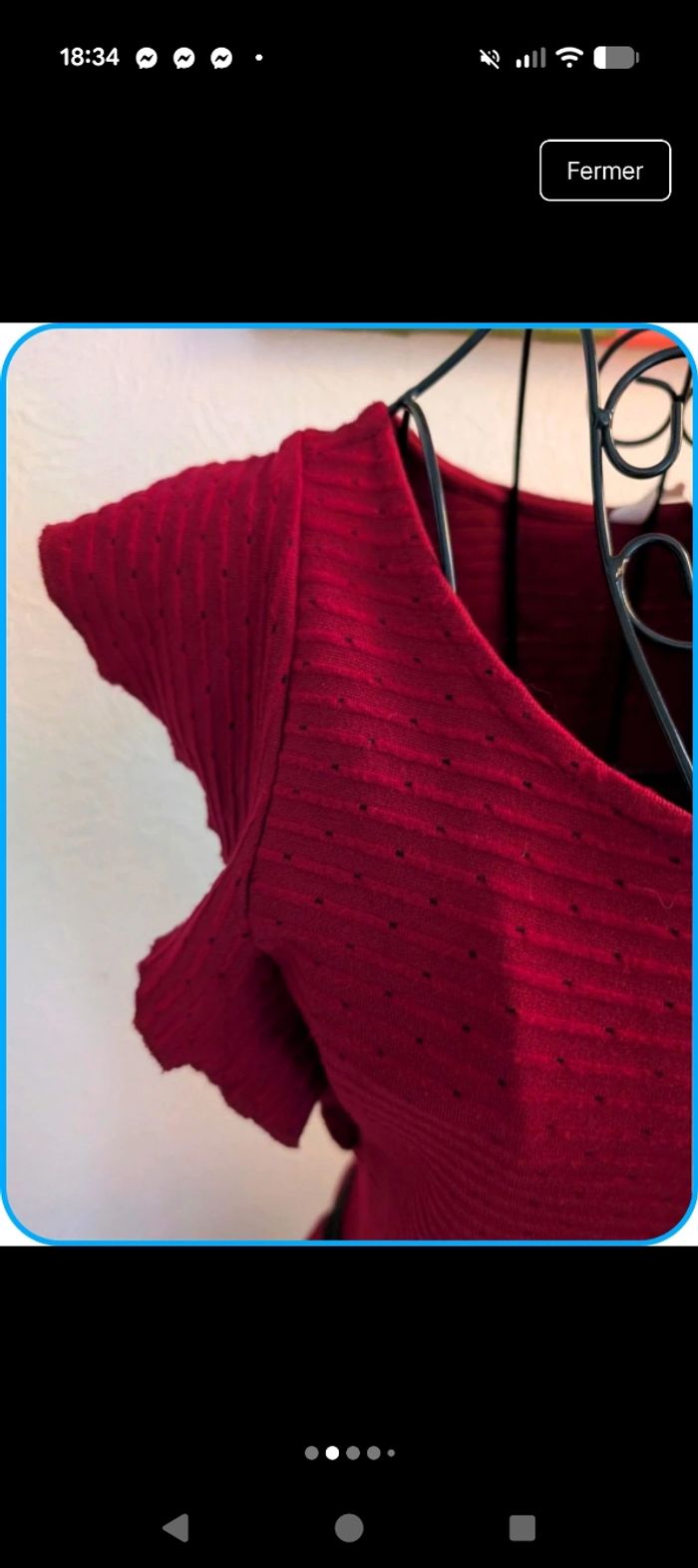 Robe patineuse bordeaux à volants - NAF NAF - photo numéro 2