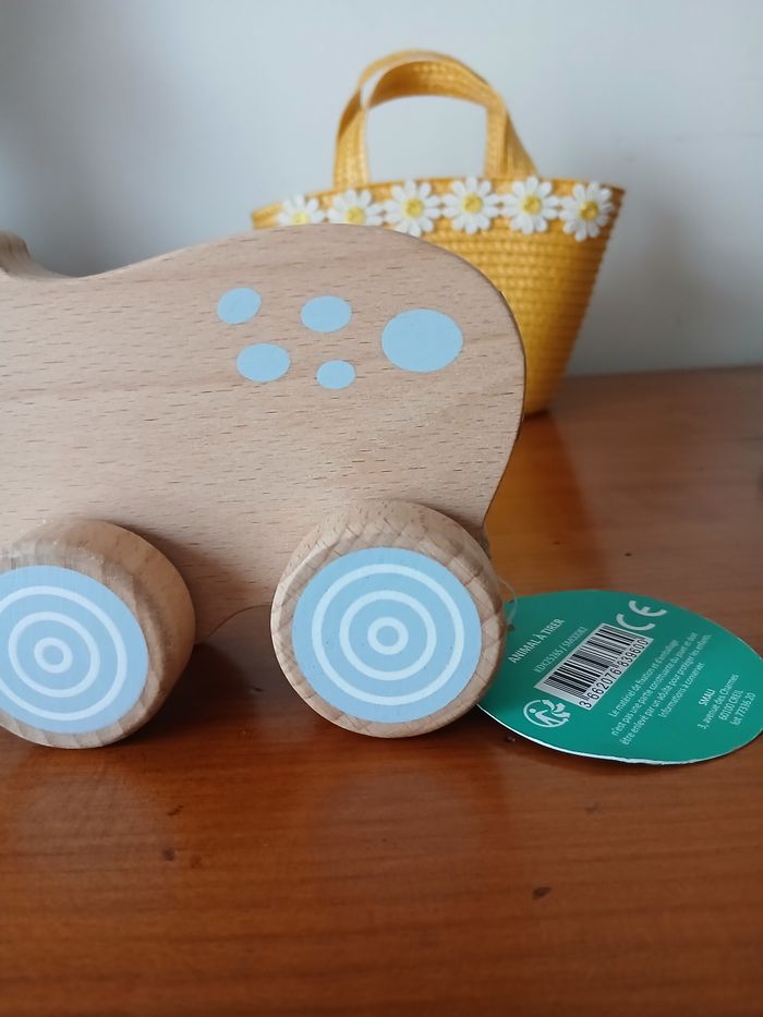 jouets bois massif : Biche-culbuto à empiler + Hippo à faire rouler - photo numéro 7