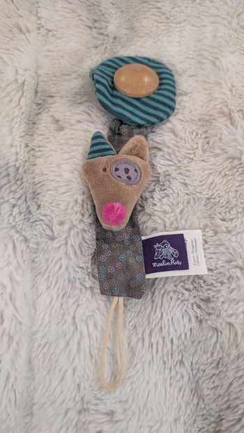 Attache tétine loup Moulin Roty