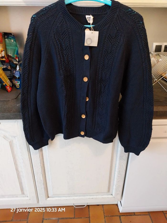 Cardigan en maille pointelle pur coton - LA REDOUTE COLLECTIONS - taille XL - photo numéro 7