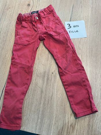 Pantalon jeans rouge fille