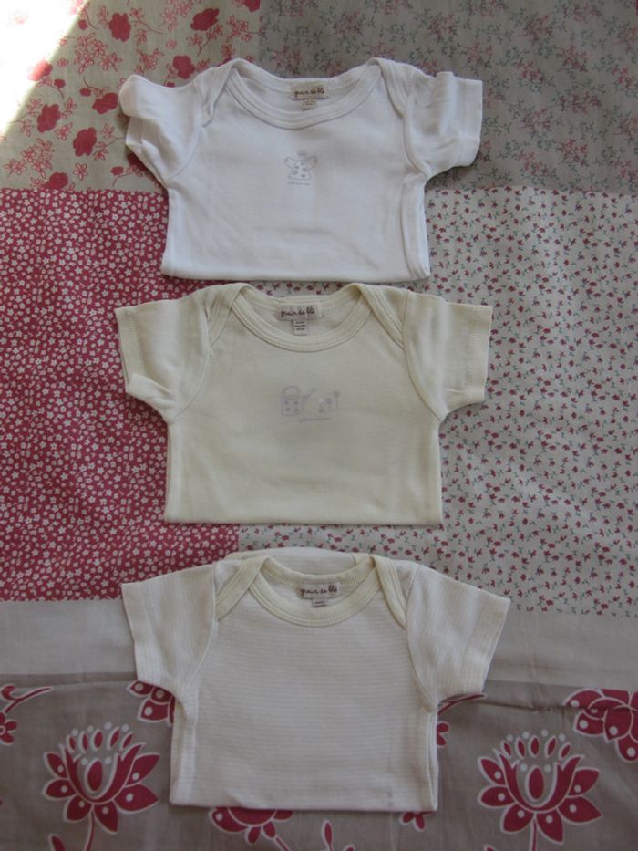 Lot de 3 Body manches courtes 6 mois