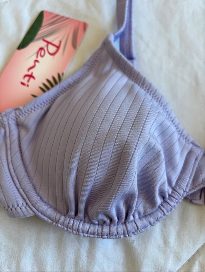 Haut de maillot de bain bikini violet Lila coque armature taille XS/34 Penti neuf - photo numéro 2