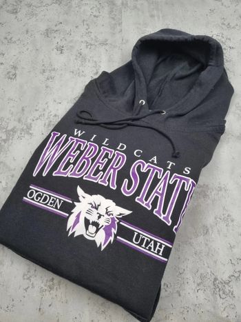 Pull à capuche universitaire Weber State noir – Taille XL Homme