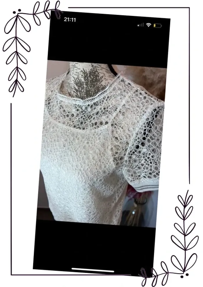 T-shirt blanc effet dentelle neuf - photo numéro 3