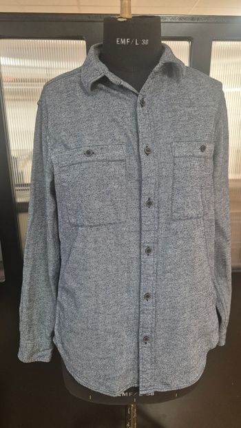 Chemise bleu chiné en flanelle Kiabi