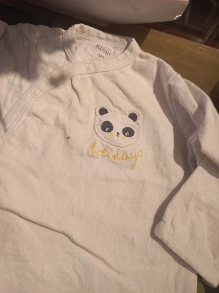 Lot2 pyjamas 6 mois bébé garçon coton ouverture devant - photo numéro 4