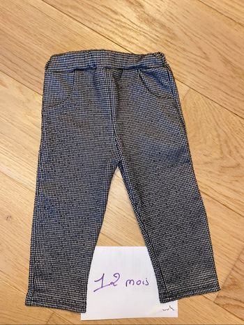 Pantalon souple carreaux gris – 12 mois