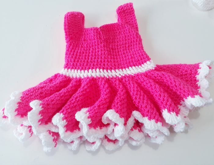 Vêtement bébé fille robe ballerines bandeau et gilet boléro crochet 3 mois - photo numéro 7