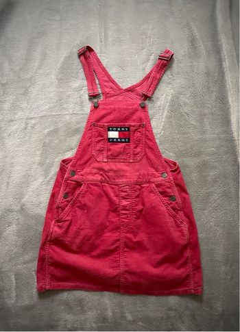 Robe Salopette Robe Tommy Jeans Rouge - Velours Côtelé - Taille S