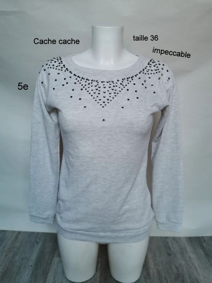 Sweat cache cache avec strass taille 36