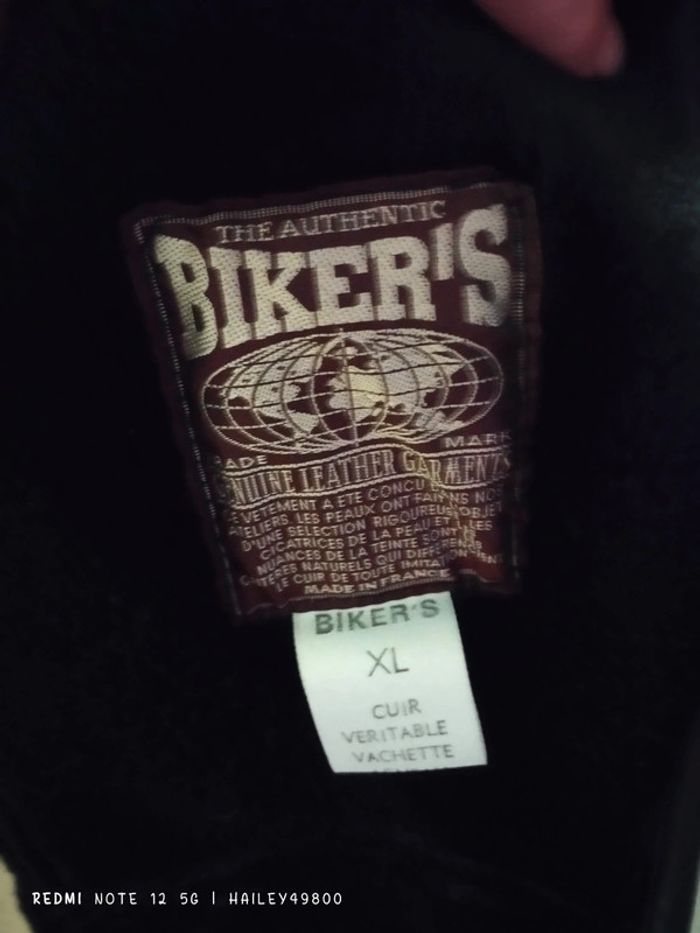 Sublime manteau Vintage The Authentic Biker's en cuir Véritable taille XL - photo numéro 3