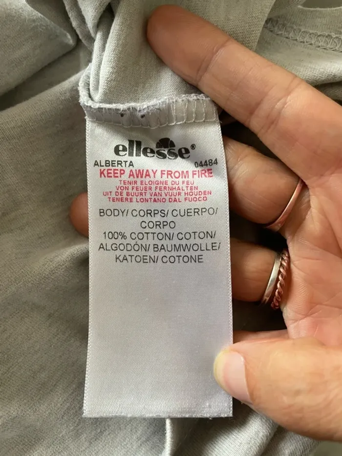 T-shirt Ellesse taille 38 gris crop top - photo numéro 9