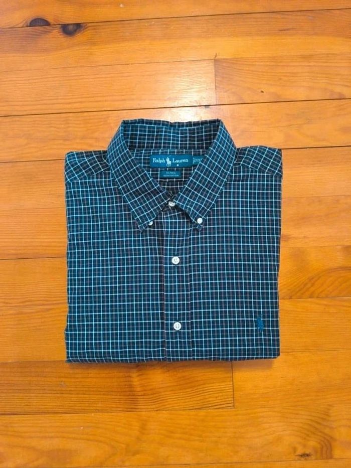 Chemise à carreaux - Ralph Lauren - Blake - Logo brodé violet - noir, blanc - Taille XXL - photo numéro 2