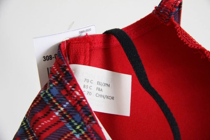 Neuf & étiqueté soutien-gorge Gilly Hicks / Hollister rouge / tartan carreaux - photo numéro 4