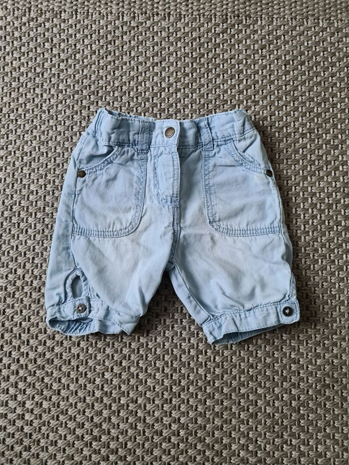 Short jean léger bleu clair mixte - 9 mois - photo numéro 2