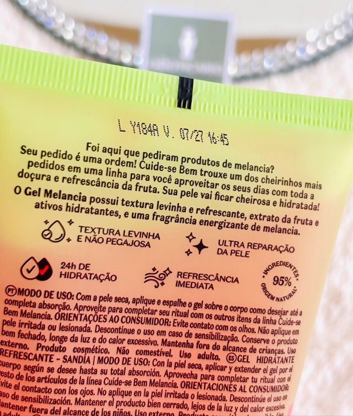 Gel corps hydratant rafraîchissant Melancia (pastèque, sandia) OBoticário - photo numéro 3