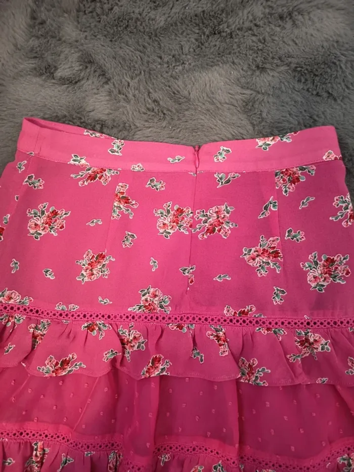 Jupe rose fleuri glamorous - Taille S 36 - photo numéro 5