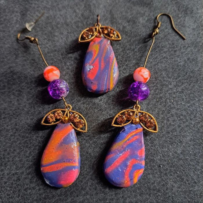 Parrurre boucles d'oreilles pendante avec pendentif - photo numéro 8
