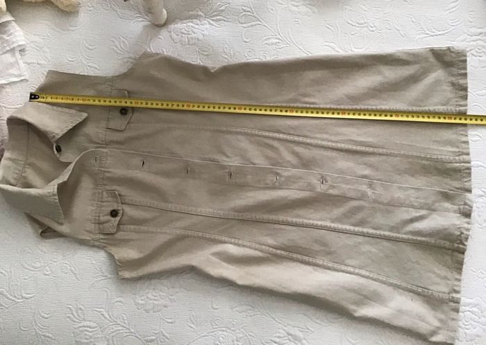 Robe en jeans beige 90’ boutonnée devant taille 38 - photo numéro 4