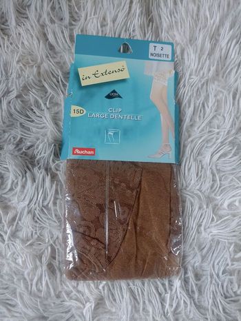 Bas clip auto fixant large dentelle Femme taille 2/M In Extenso 