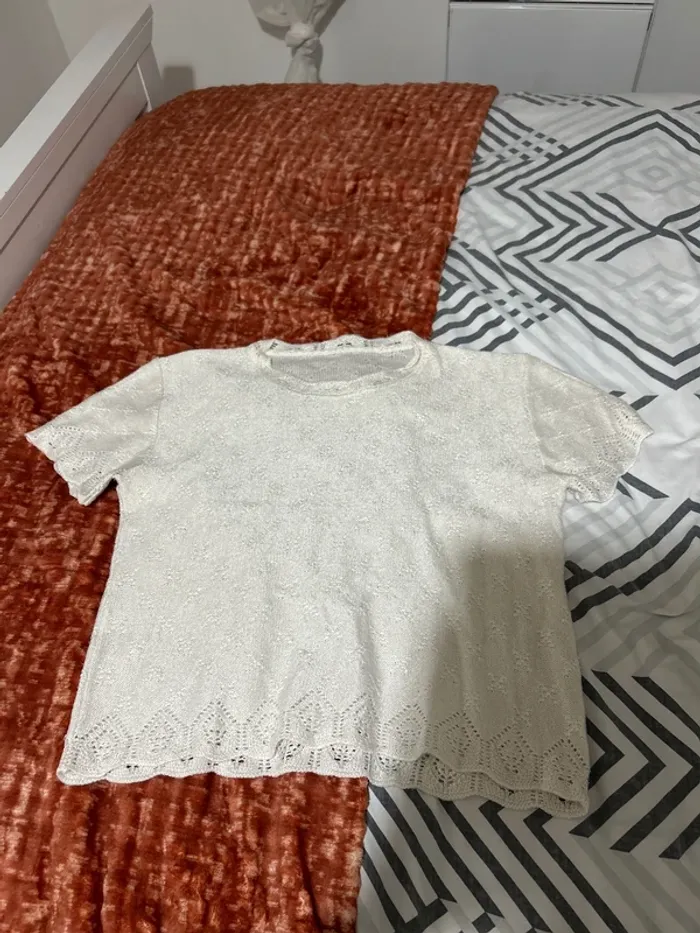 Top en maille crème