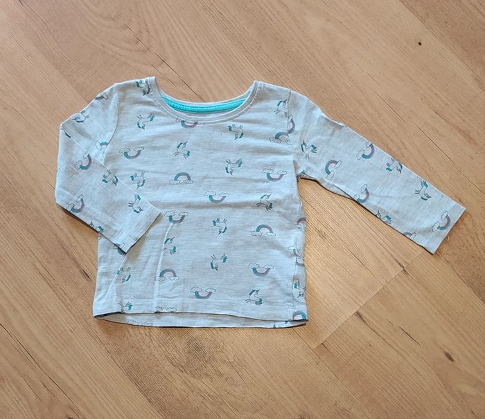 T-shirt manches longues 9/12 mois licorne - photo numéro 2