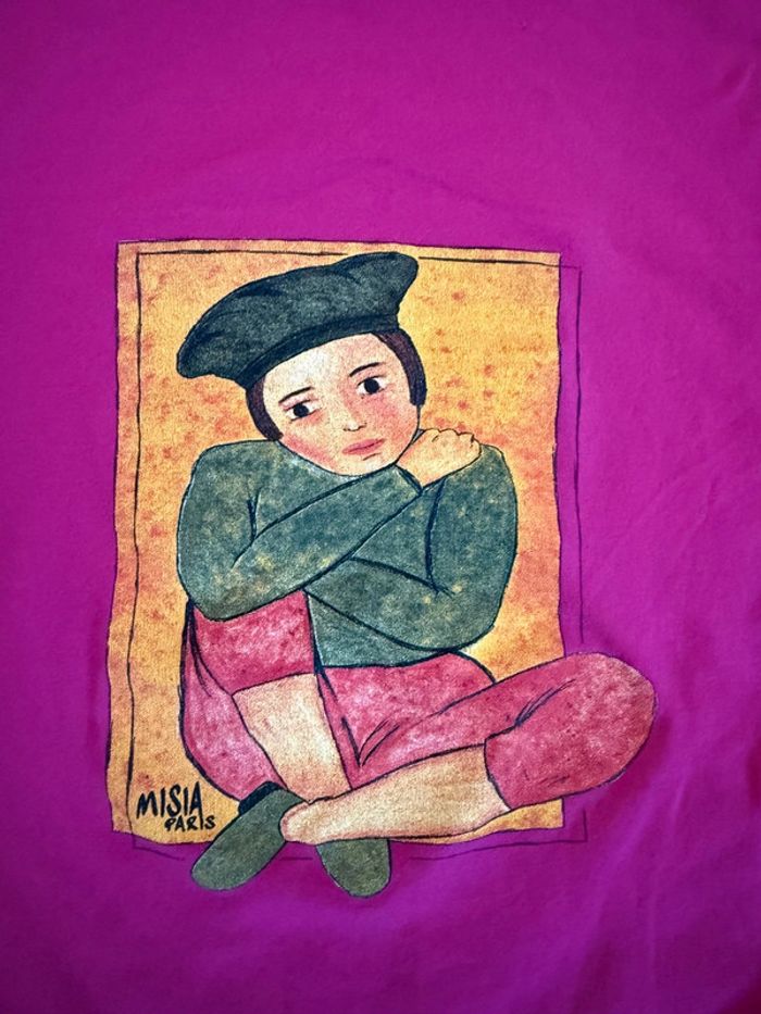 T-shirt artistique Misia Paris – taille S/M – manches longues fleuries – pièce originale & bohème - photo numéro 2