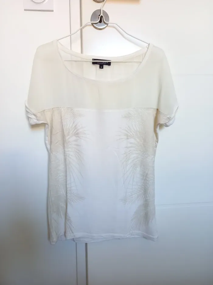 Tee shirt blanc Morgan avec motif doré