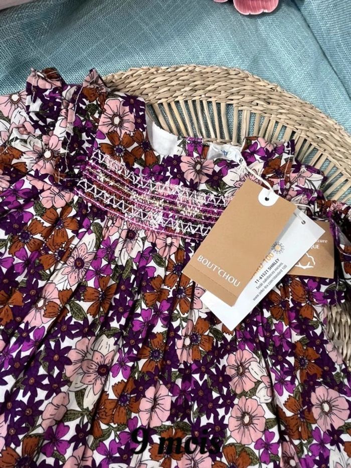 Robe bloomer et fichu taille 9 mois neuf - photo numéro 3