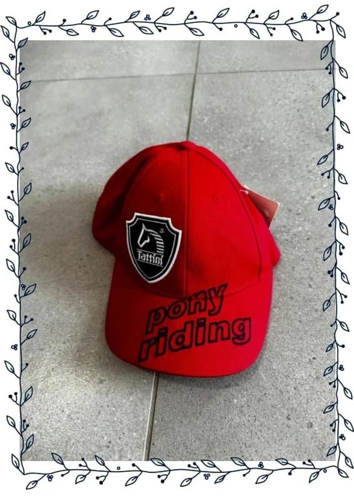 Casquette rouge Tattini pony riding, neuve, taille 50