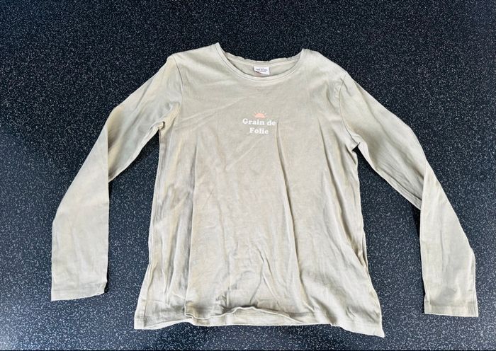 TAO - t-shirt ml kaki fille 10 ans - photo numéro 1