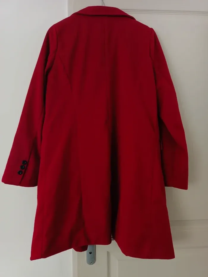 Manteau droit rouge bordeaux 38/40 - photo numéro 9